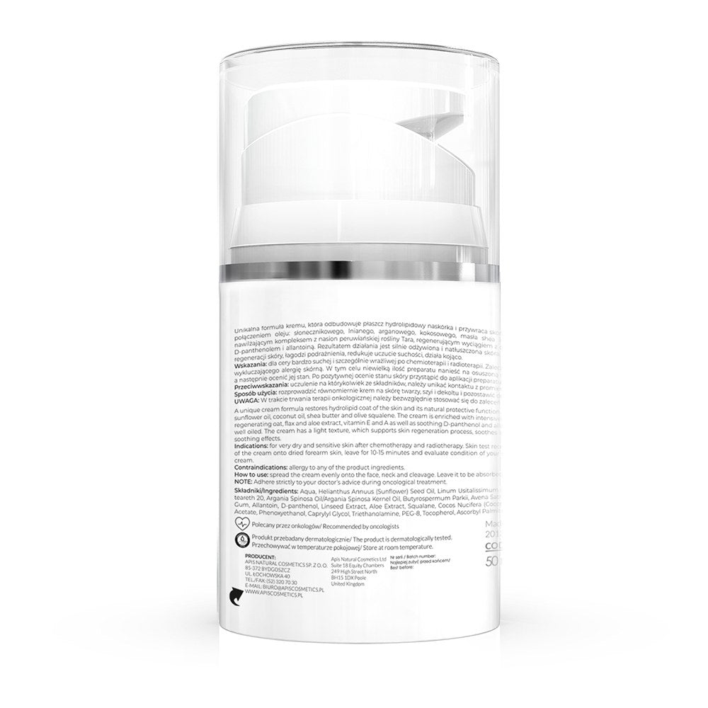 Back view of Apis APIDERM rebuilding and nourishing night cream 50 ml