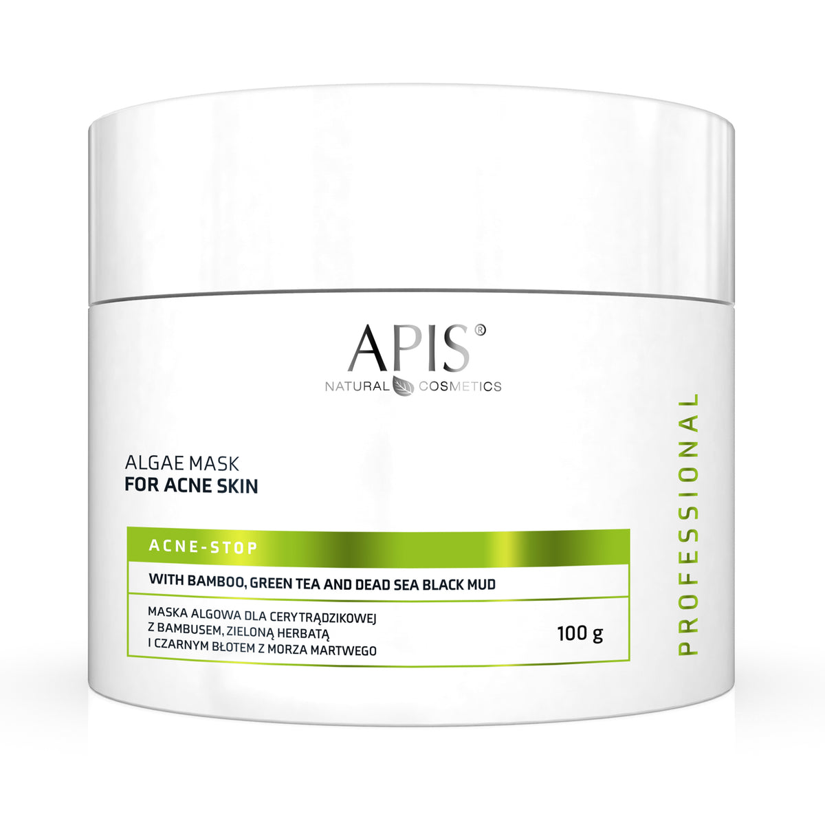 Apis Natural Cosmetics Algae Mask for Acne Skin packaging on a white background
