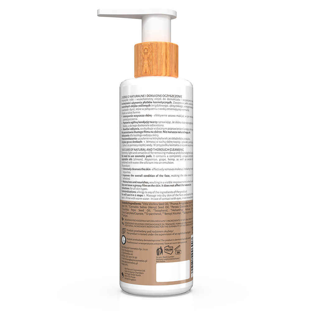 Back view of Apis Almond Cleansing Makeup Remover 150ml bottle