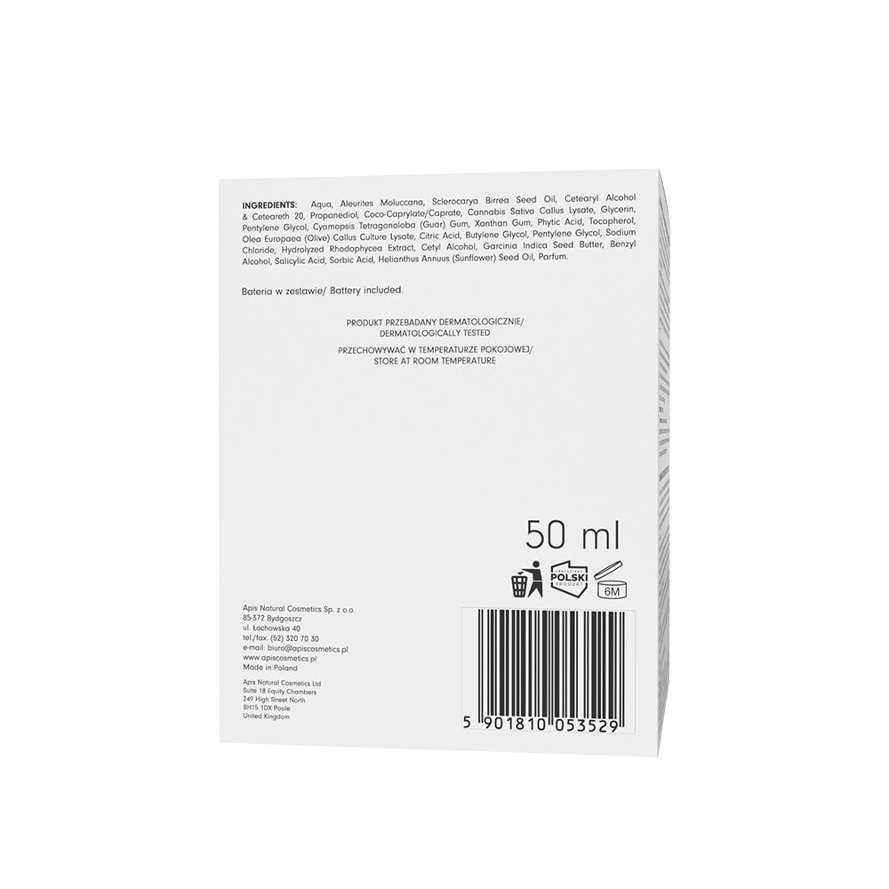 Back view of Apis Advanced Skin Care V-Lift Night Cream 50ml packaging