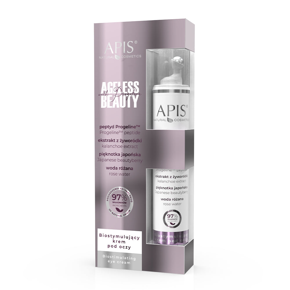 Apis Natural Cosmetics eye cream packaging with visible branding on a white background