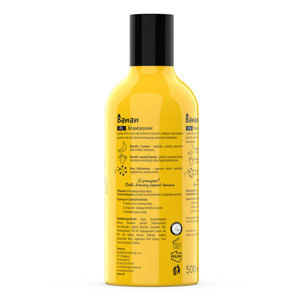 Yellow bottle with black cap on a white background