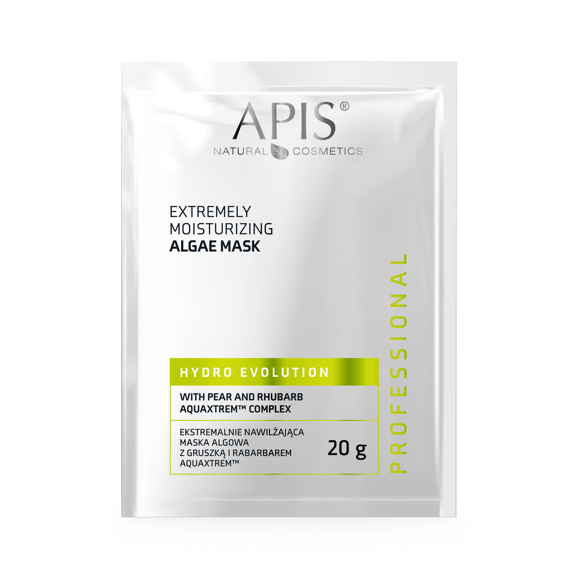 Apis Natural Cosmetics algae mask packaging on a white background