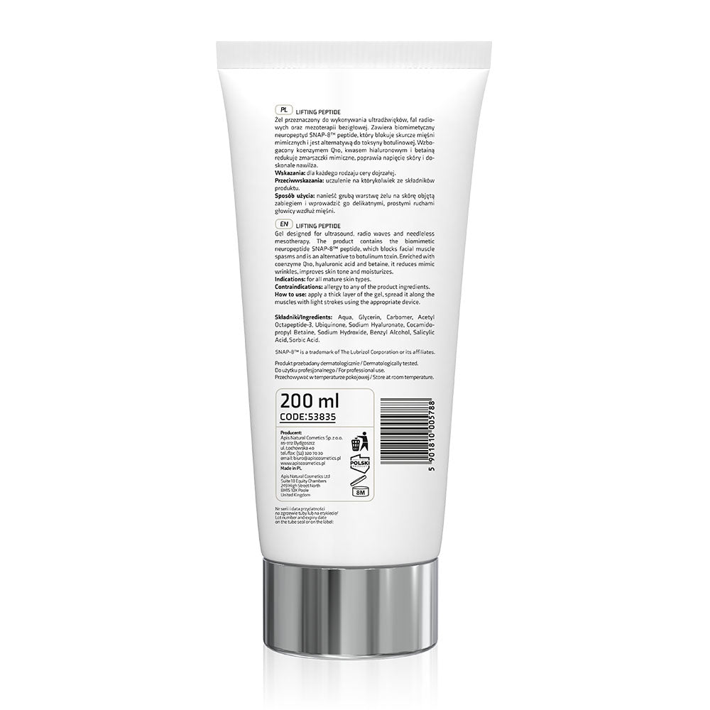 White skincare product tube with text and a silver base on a white background