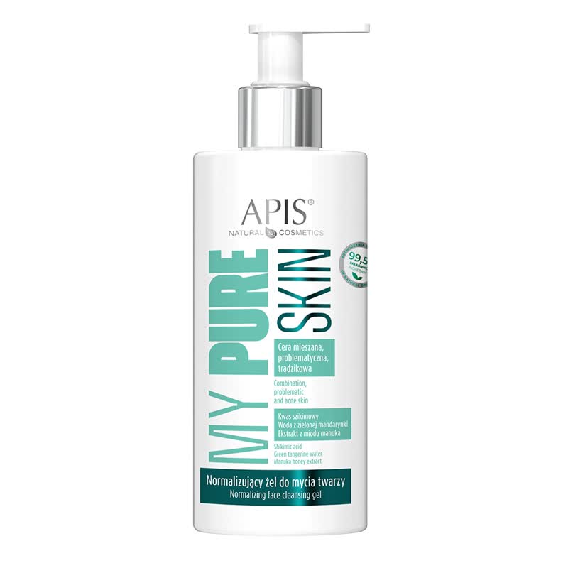 Apis Natural Cosmetics My Pure Skin facial cleansing gel on a white background