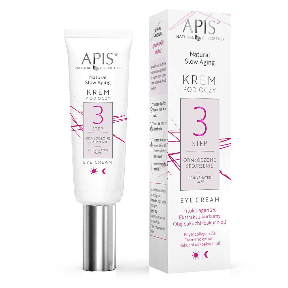 APIS eye cream with packaging on a white background