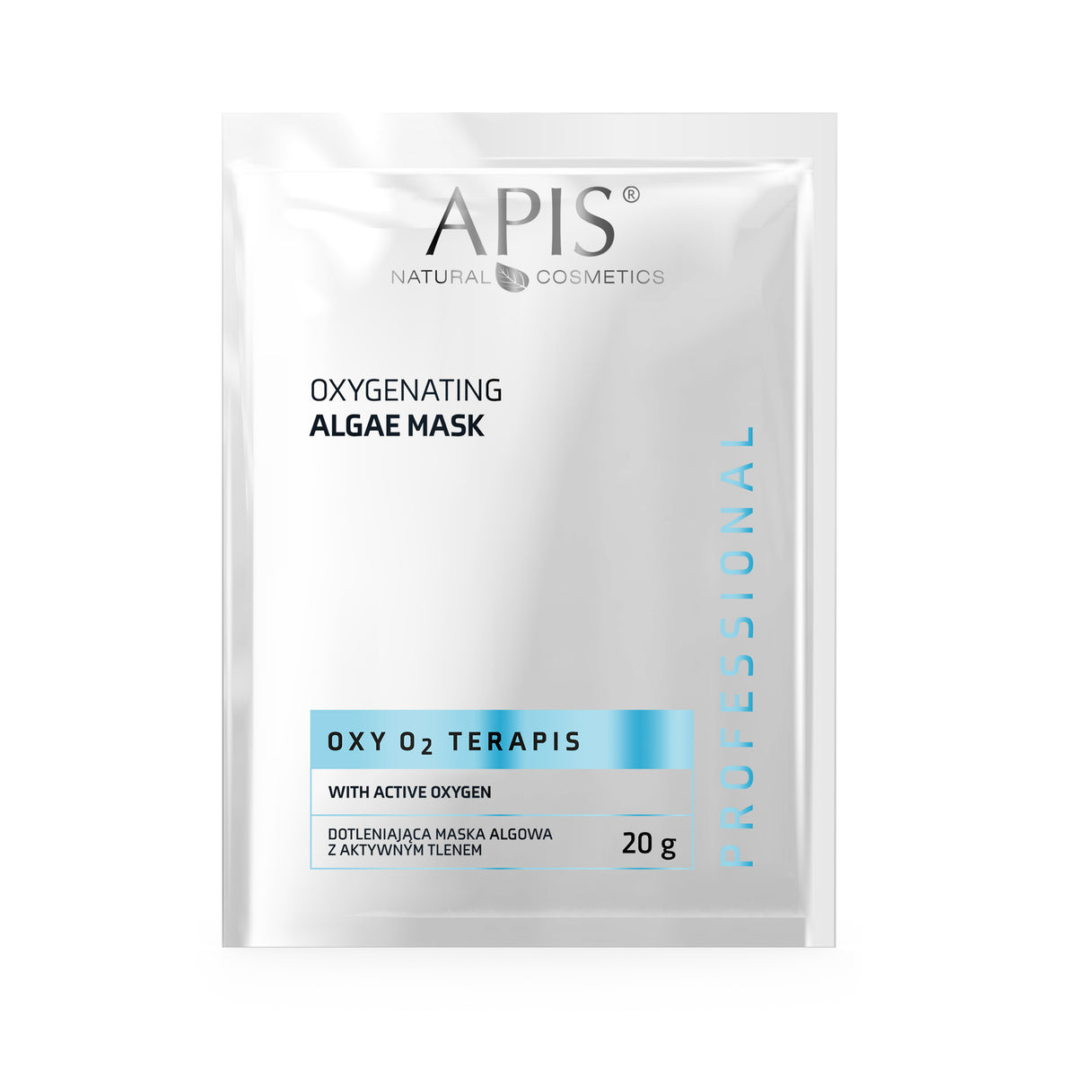 Apis Natural Cosmetics Oxygenating Algae Mask packaging on a white background