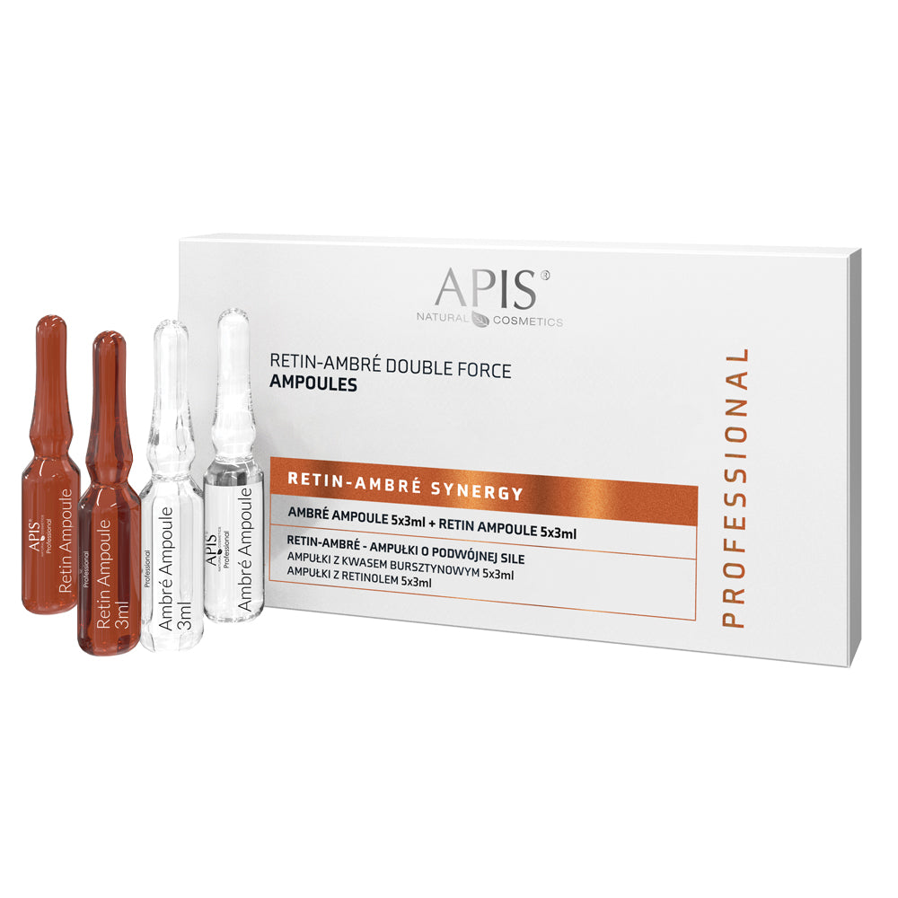 Front view of Apis Retin-Ambre Dual-Strength Ampoules 10 x 3ml