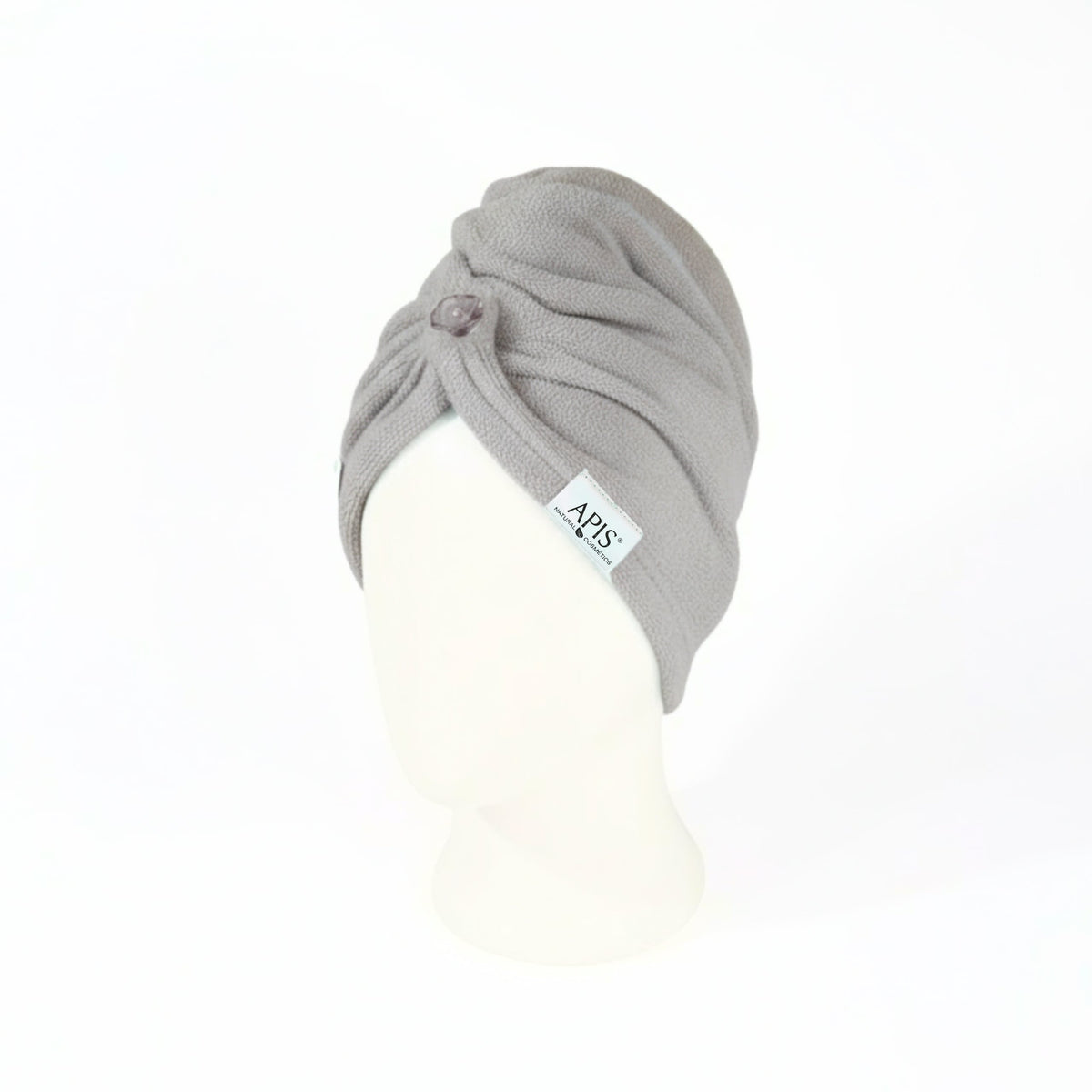 Grey Apis quick-drying microfibre hair turban towel