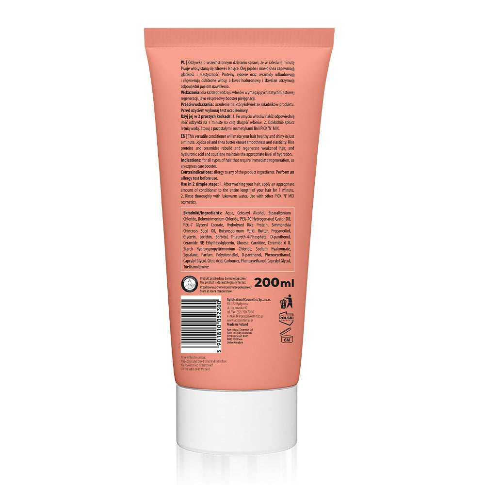 Back view of a pink skincare product tube with text and branding on a white background