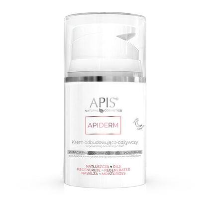 Front view of Apis APIDERM rebuilding and nourishing night cream 50 ml