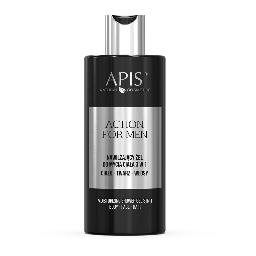 Front view of Apis Action for Men 3-in-1 Body Wash Gel 300ml