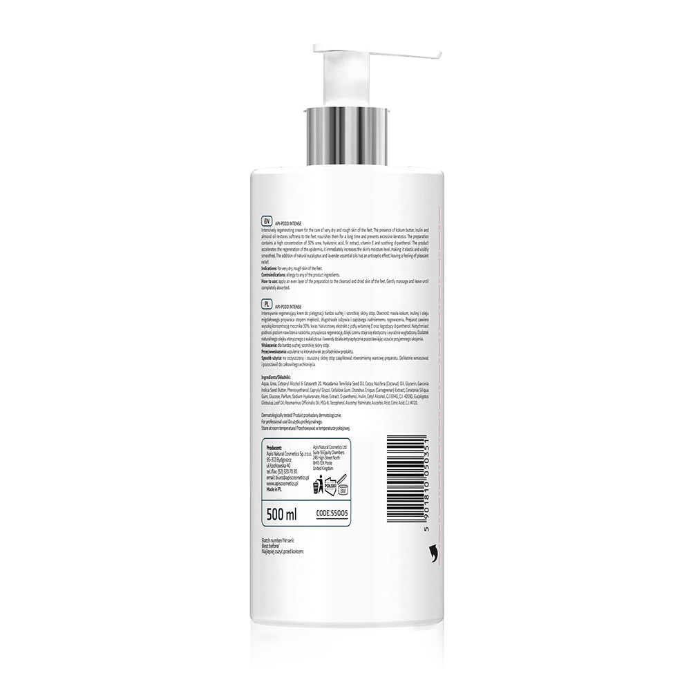 White bottle with pump and label on a white background