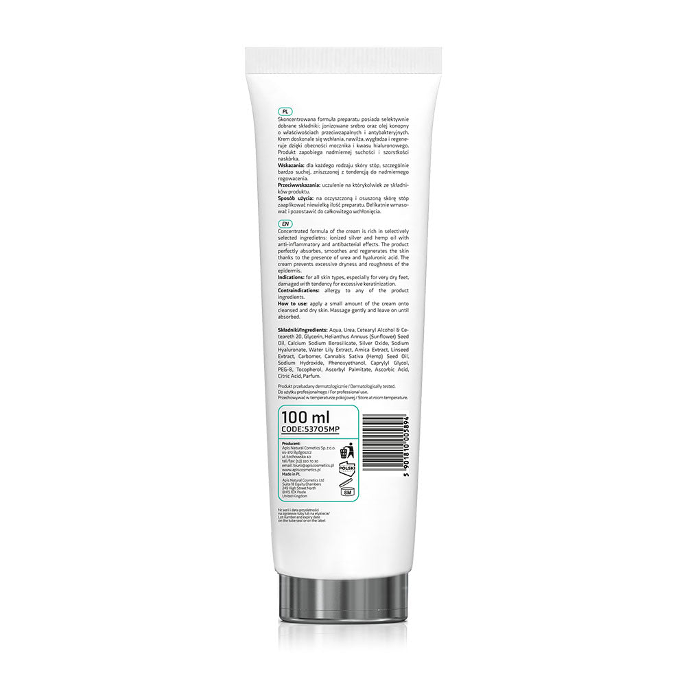 Back view of a white skincare product tube with text and branding on a white background
