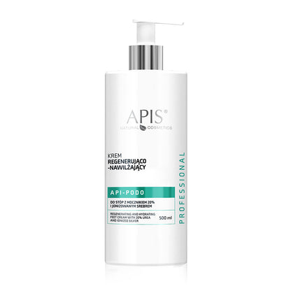 Apis APIS API-PODO Regenerating &amp; Moisturising Foot Cream with 20% Urea and Ionised Silver – Intensive hydration for dry, rough feet | 500ml
