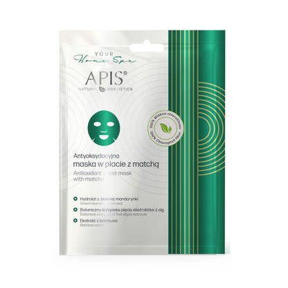 Front view of Apis Antioxidant Sheet Mask with Matcha 20g