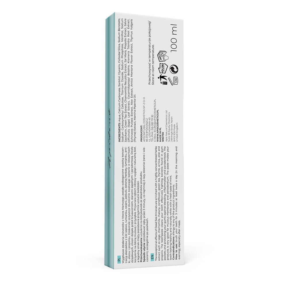 Apis Apident toothpaste with Dead Sea minerals and fresh mint - deep cleansing and natural whitening | 100ml