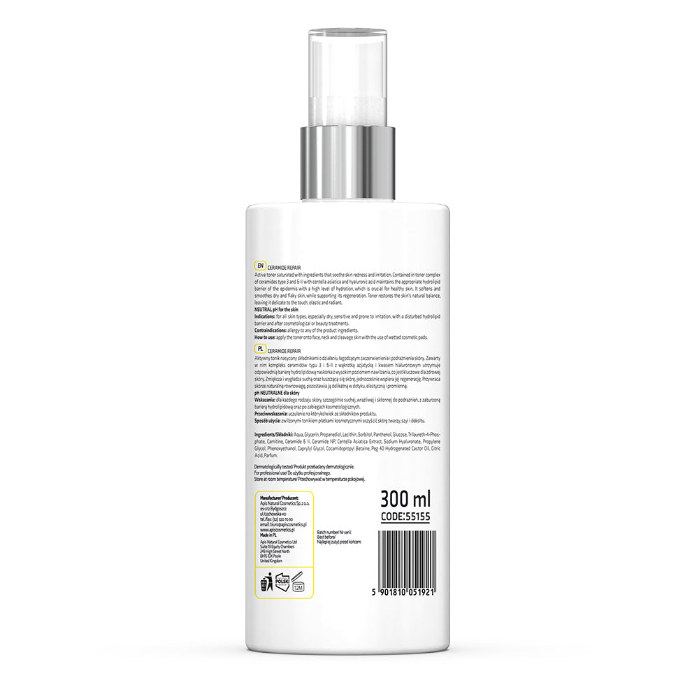 Back view of Apis Ceramide Repair Soothing Toner 300ml
