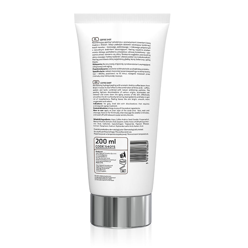 Apis Coffee Shot Hydrogel Peeling with Caffeic Acid &amp; Arabica Coffee Beans | 200 ml