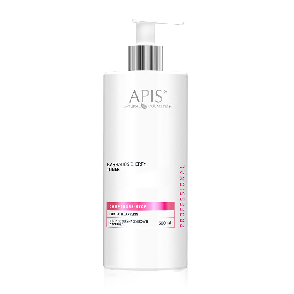 Apis Natural Cosmetics Barbados Cherry Toner bottle on a white background