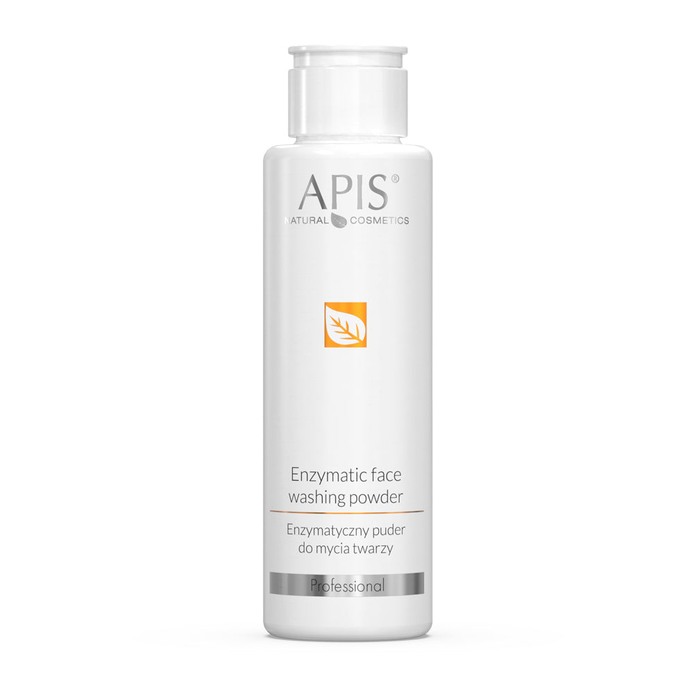 Apis Natural Cosmetics Enzymatic face washing powder bottle on a white background