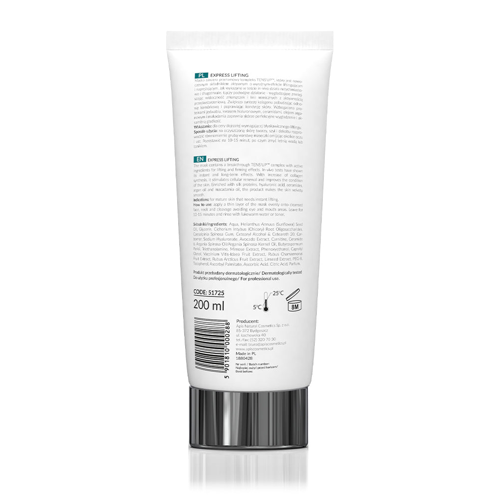 Back view of Apis Express Lifting Cream Face Mask 200ml