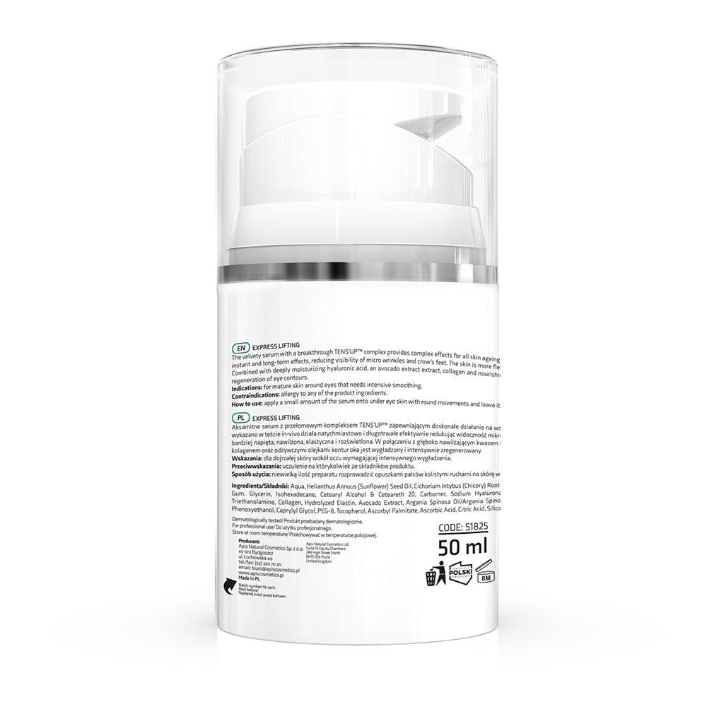Back view of Apis Express Lifting Eye Serum 50ml