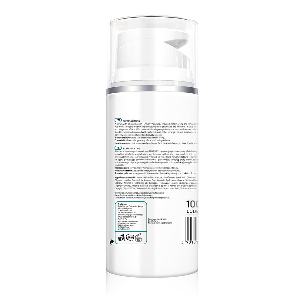 Back view of Apis Express Lifting Face Serum 100ml