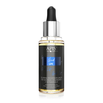 Front view of Apis Good Life Cuticle and Nail Oil with Vitamin E 30ml