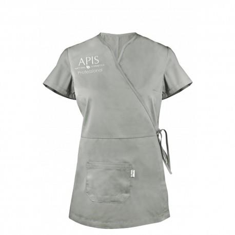Gray apron with &