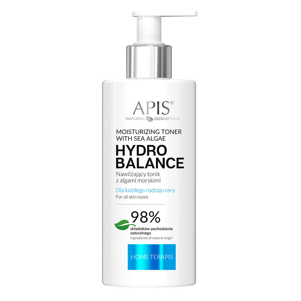 APIS Hydro Balance moisturizing toner with sea algae on a white background