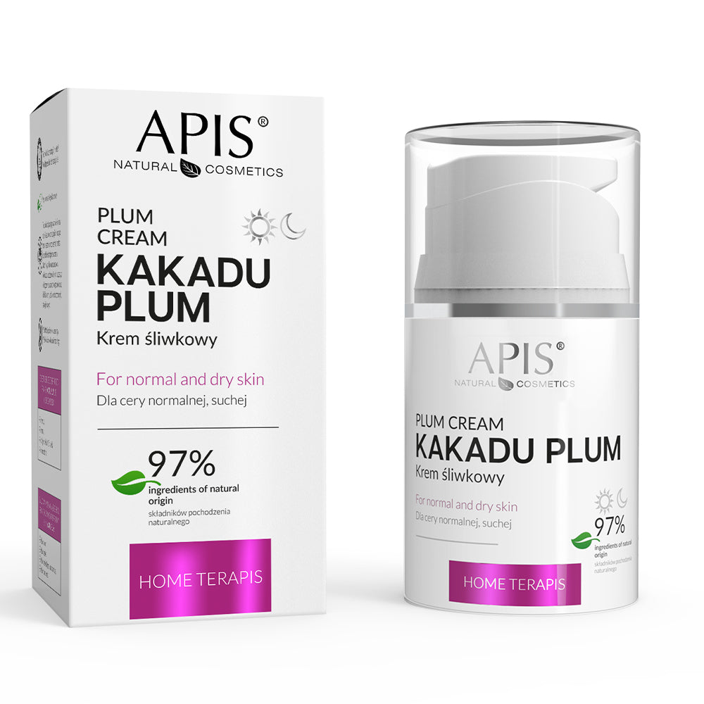 APIS Plum Cream Kakadu Plum packaging and bottle on a white background