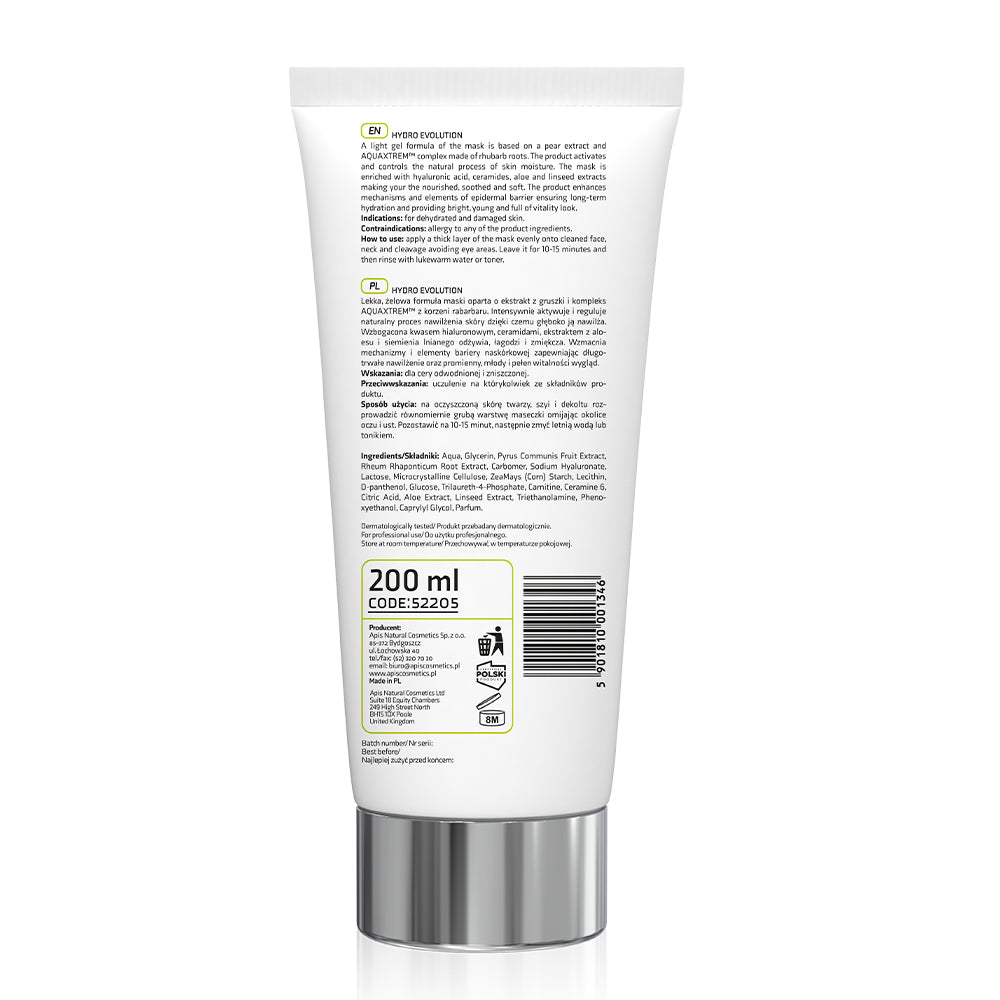 Back view of Apis Hydro Evolution Hydrating Gel Face Mask 200ml