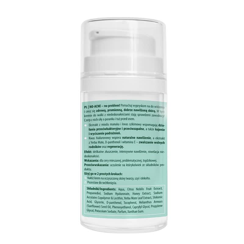 Skincare product with a label on a white background