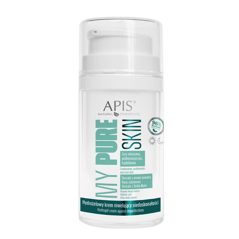Apis Natural Cosmetics cream bottle on a white background