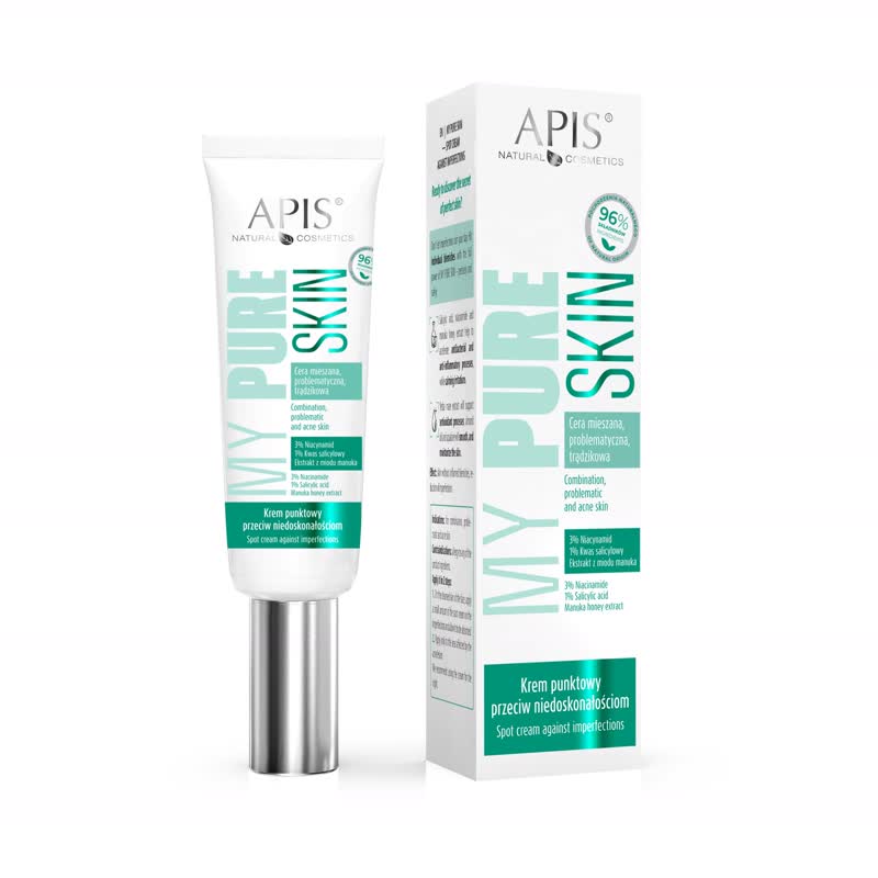 Apis Natural Cosmetics My Pure Skin cream tube and packaging on a white background