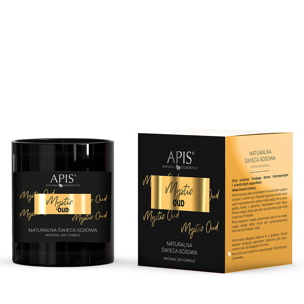 Apis Mystic Oud Natural Soy Candle with Oriental Fragrance | 220ml