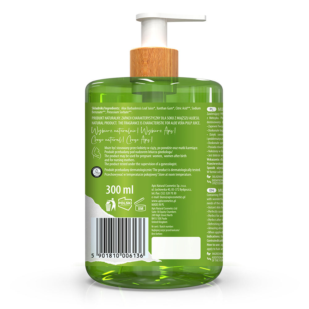 Apis Natural Aloe Vera 99% Soothing Face &amp; Body Gel | 300 ml