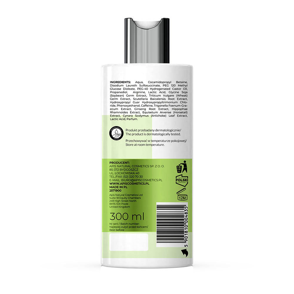 Back label of a skincare product bottle with text and symbols on a white background