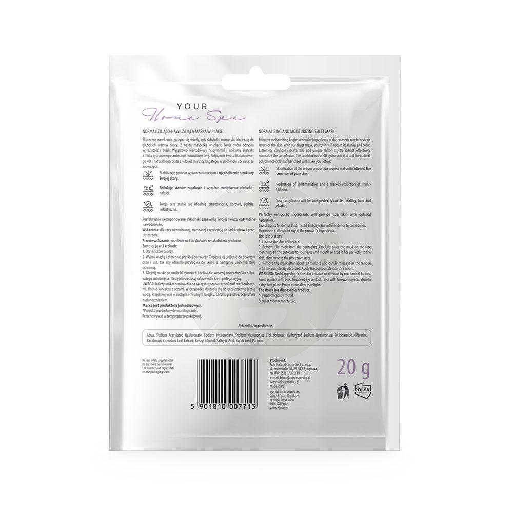 Apis Normalising &amp; Moisturising Sheet Mask | 20 g