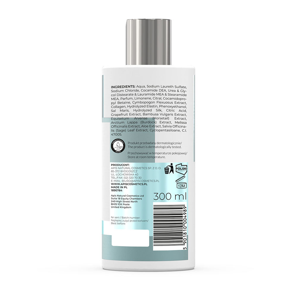 Back view of Apis Optima Shampoo 300ml bottle