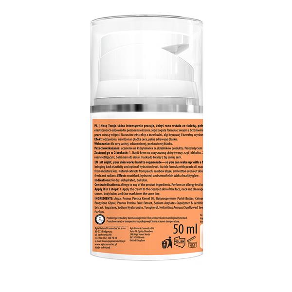 Skincare product with orange label on a white background