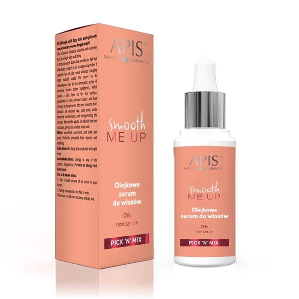 Apis Natural Cosmetics smooth me up oil serum packaging on a white background