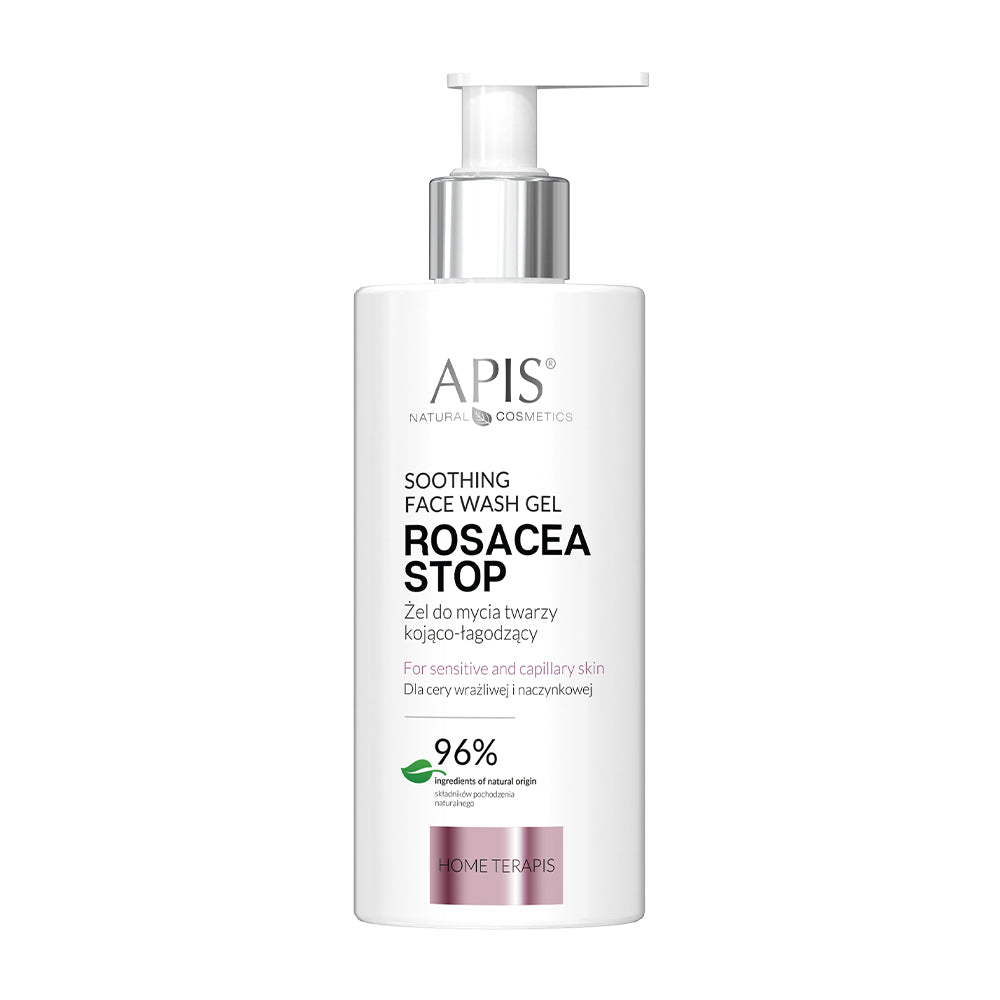 Front view of Apis Rosacea-Stop Soothing Facial Cleansing Gel 300ml
