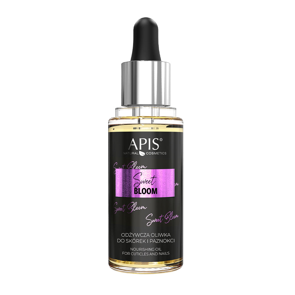 Front view of Apis Sweet Bloom Cuticle and Nail Oil 30ml