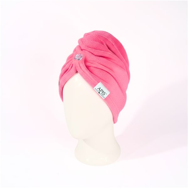 Pink Apis quick-drying microfibre hair turban towel