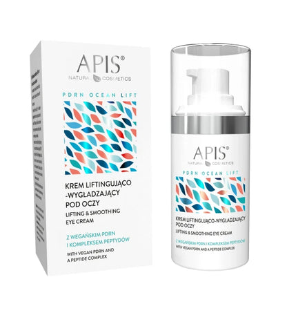 Apis PDRN Ocean Lift Firming &amp; Smoothing Eye Cream 15 ml, bottle and outer carton, front view