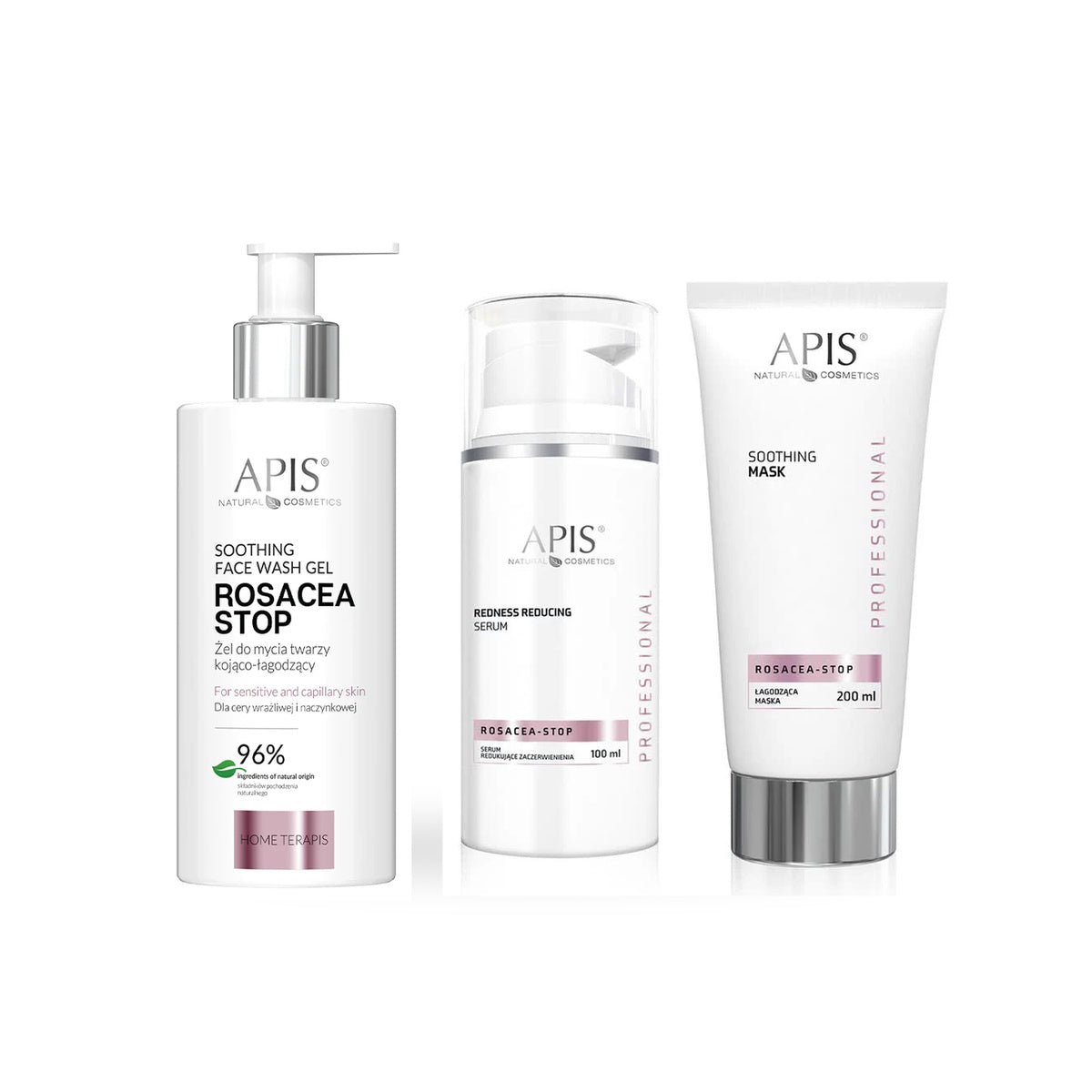 Apis Rosacea-Stop Soothing Trio skincare bundle